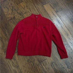 Chaps unisex Classic Fit Cotton Quarter Zip Sweater Pullover Red Size Medium 90s